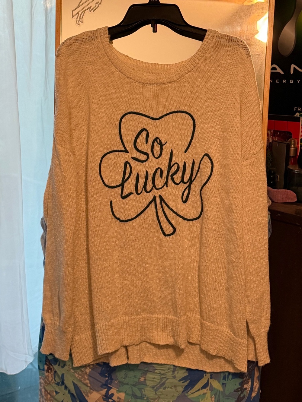 So Lucky Crewneck Sweater - Cream